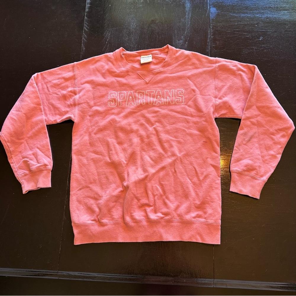 Spartan MSU Small Michigan State Pink Crewneck Sweater